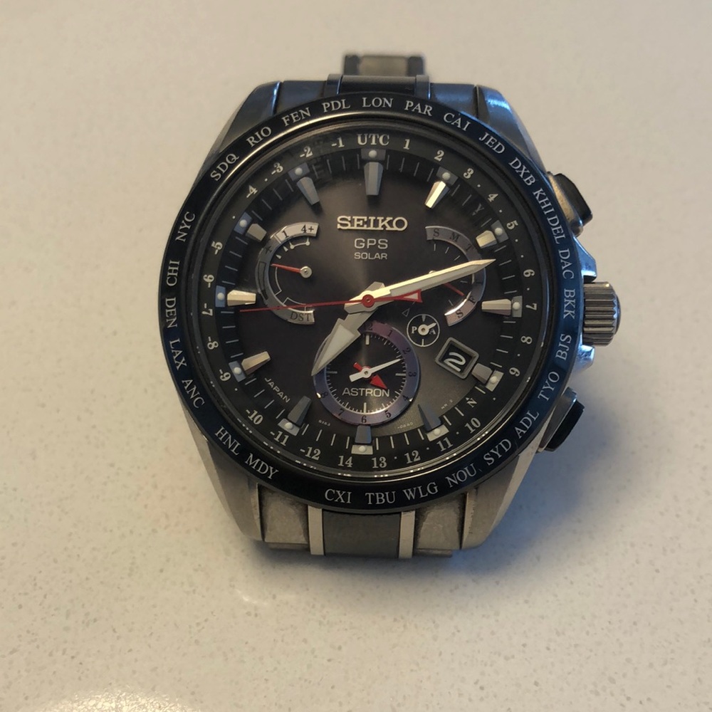 SEIKO ASTRON GPS SOLAR CERAMIC TITANIUM MEN WATCH